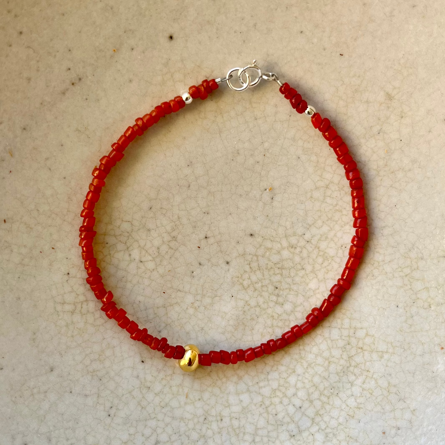 Beaded Bracelet with Seed Charm