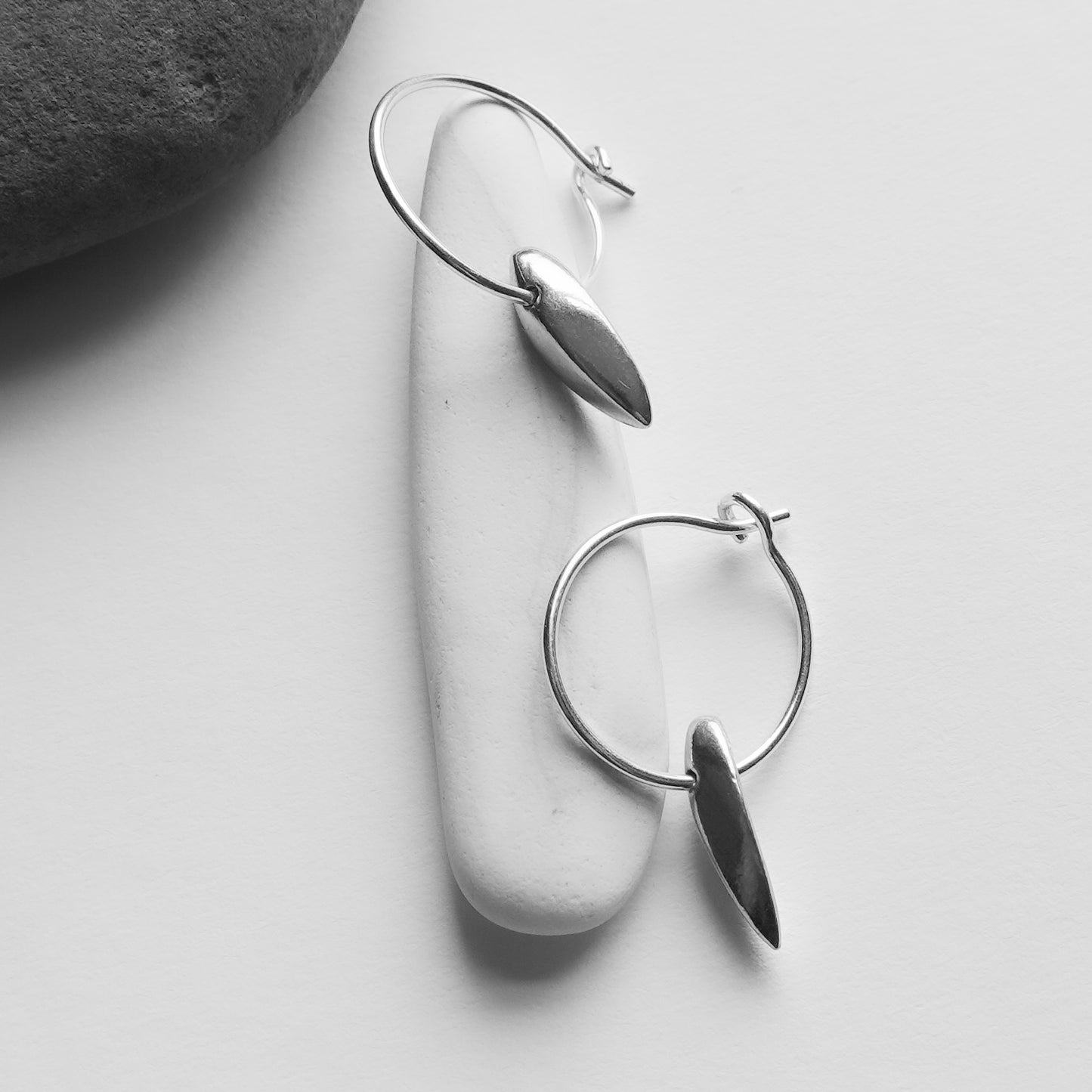 Sculpted Seed Charm Hoop Earrings