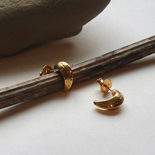 Sculpted Ridge Half Hoops - Gold Vermeil