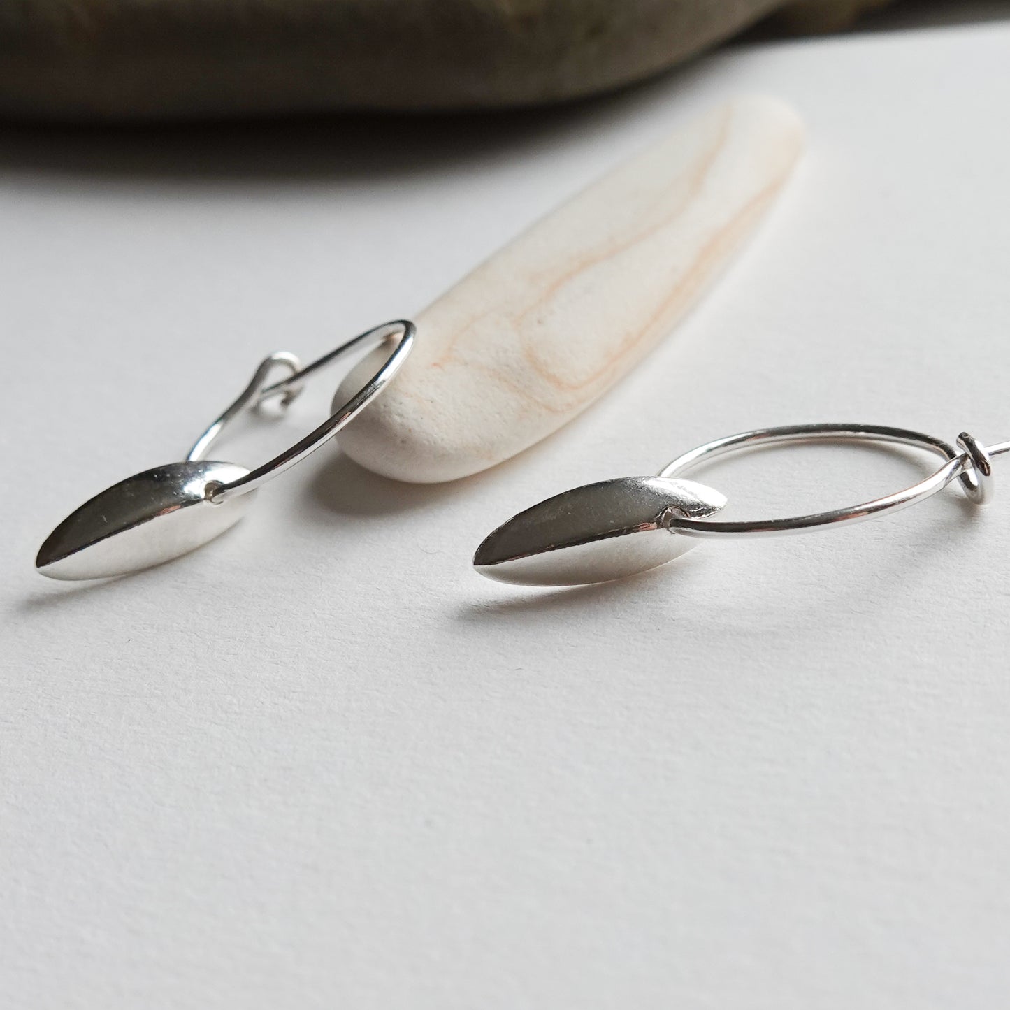 Sculpted Seed Charm Hoop Earrings