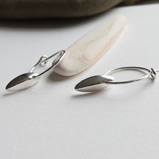 Sculpted Seed Charm Hoop Earrings