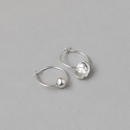 Mis-matched Pair of Seed & Pod Fragment Hoop Earrings