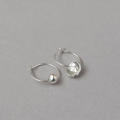 Mis-matched Pair Seed & Pod fragment Hoop Earrings