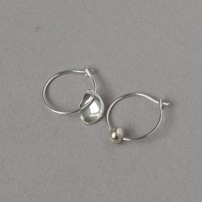 Mis-matched Pair Seed & Pod fragment Hoop Earrings