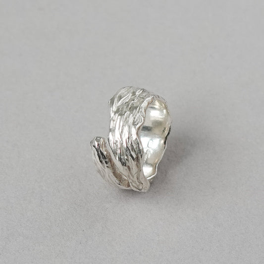 Chunky Bark Textured Wrap Ring