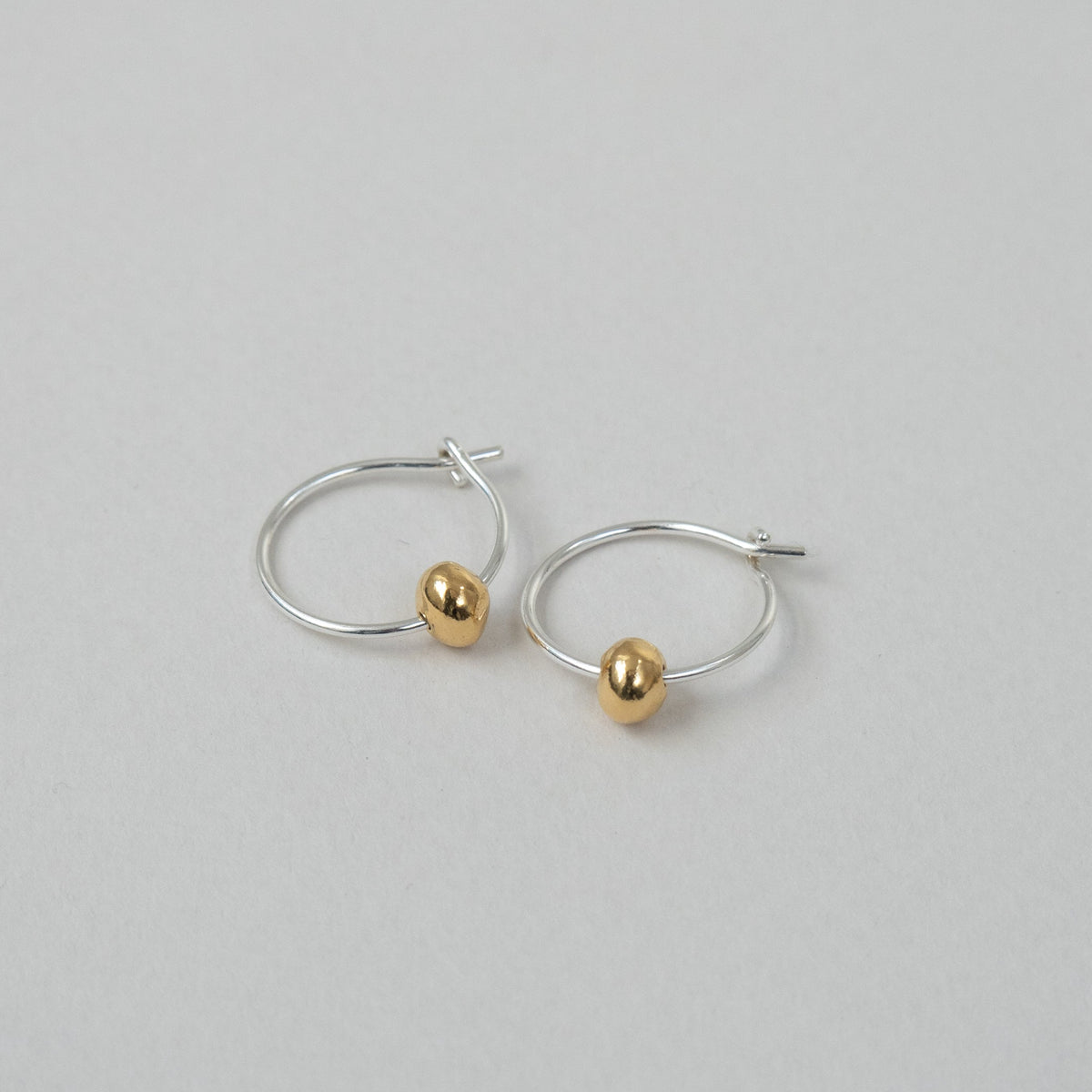 Pair Seed Charm Hoops Earrings