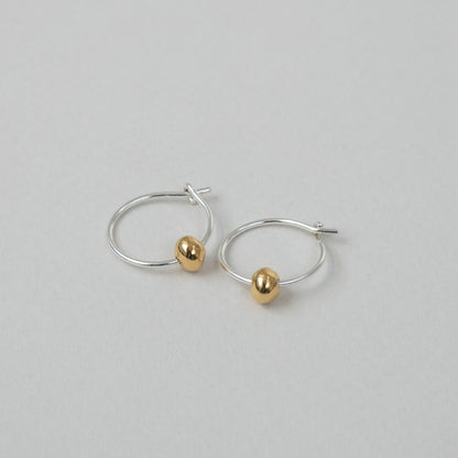 Pair Seed Charm Hoops Earrings