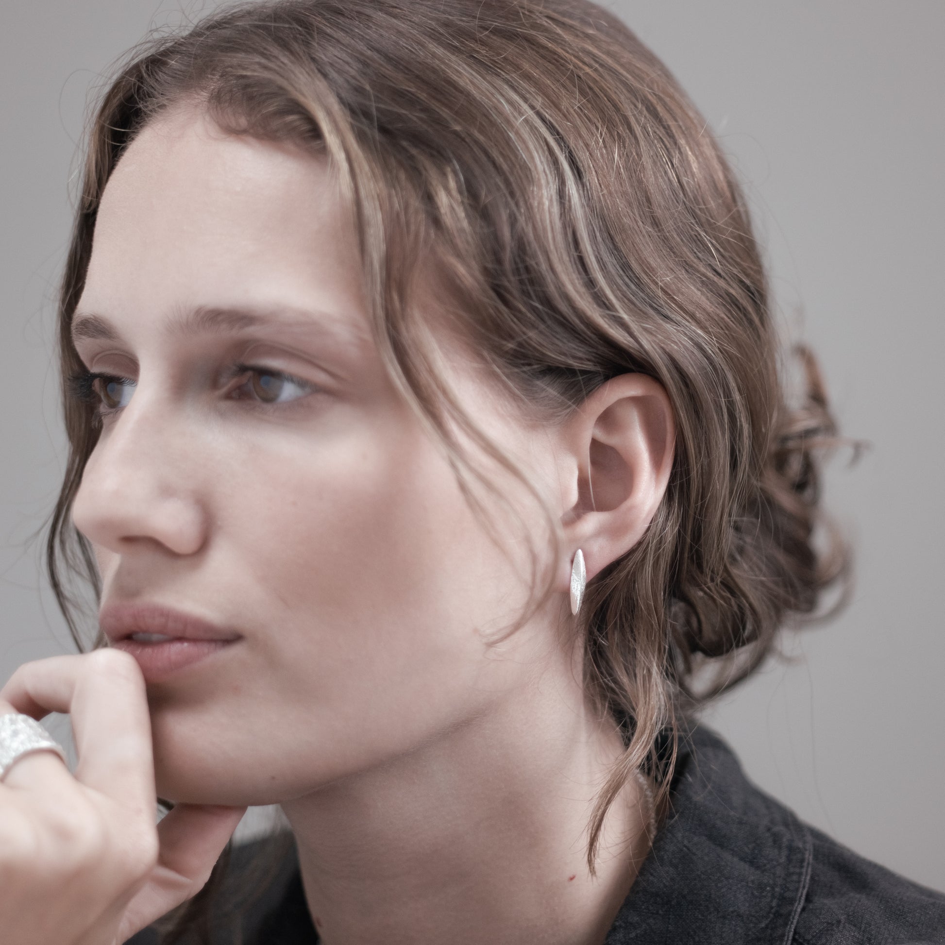 Long Seed Stud Earrings - Main Image