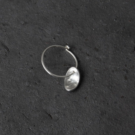 Single Hoop with Silver Pod